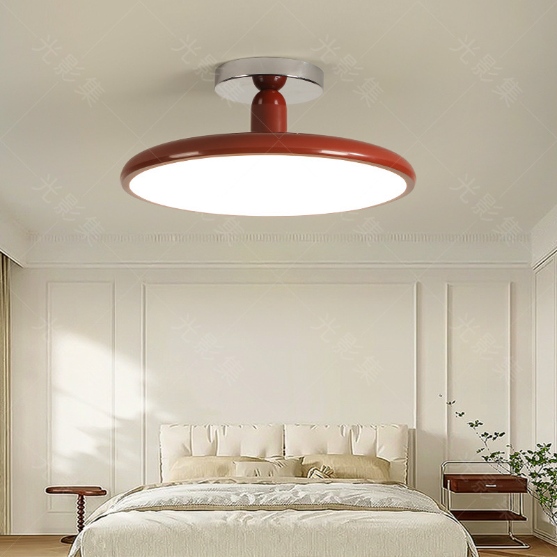 Red-rimmed round ceiling light